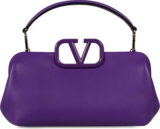 PURPLE leather wrist bag, soft purple leather clutch, small leather ha –  Water Air Industry