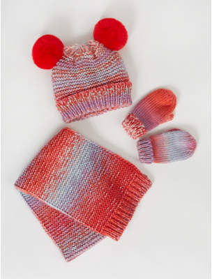 bobble hat scarf and glove set
