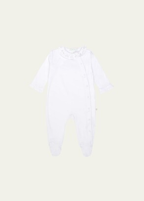 Marie Chantal Girl's Wing Embroidered Velour Footie Pajamas, Size Newborn-18M