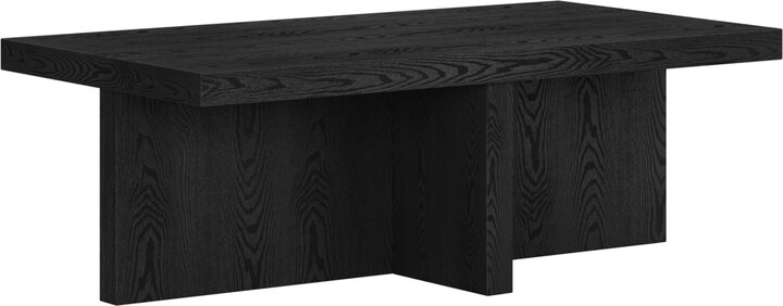 Hudson&Canal Hudson & Canal Elna 44" Wide Rectangular Coffee Table in Black Grain