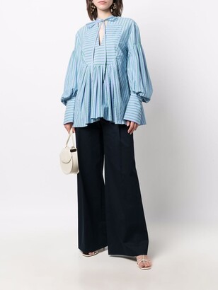 Rosie Assoulin Gathered-Detail Long-Sleeve Blouse