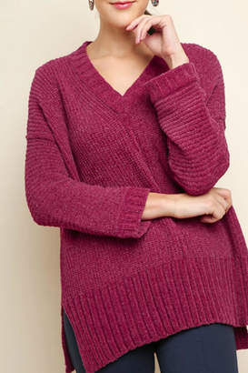 Umgee USA V-Neck Chenille Sweater