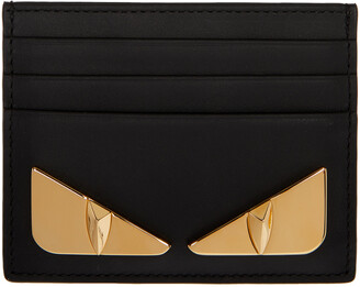 Fendi Black & Gold Bag Bugs Card Holder