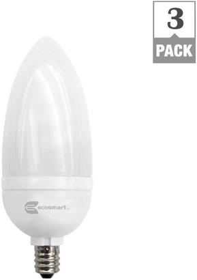 Eco Smart EcoSmart 40W Equivalent Soft White (2700K) B10 Candelabra CFL Light Bulb (3-Pack)