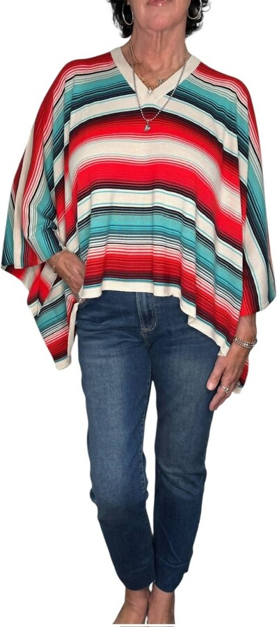 MERSEA Avalon V-Neck Poncho In San Miguel Stripe