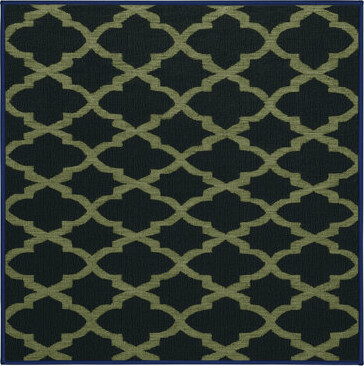 Wildon Home Machine Washable Trellis Blue Area Rug