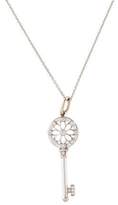 Thumbnail for your product : Tiffany & Co. 18K Diamond Floral Key Pendant Necklace white 18K Diamond Floral Key Pendant Necklace