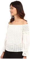 Thumbnail for your product : Nicole Miller Off the Shoulder Eyelet Peasant Top
