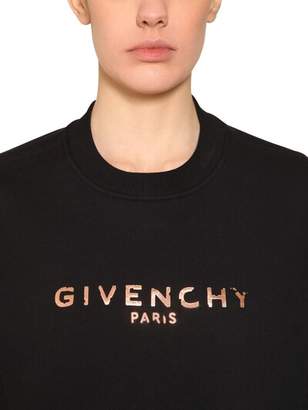 Givenchy Logo Jersey Crop Sweatshirt