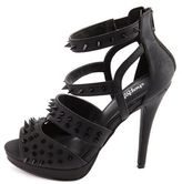 Thumbnail for your product : PeepToe Spiked Strappy Peep-Toe Heel