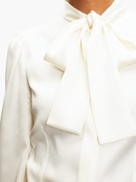 Thumbnail for your product : Dolce & Gabbana Pussy-bow Silk-blend Satin Blouse - Cream