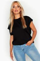 Thumbnail for your product : boohoo Plus Cotton Rib Neck Cap Sleeve T-Shirt