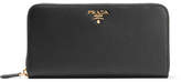 Prada - Textured-leather Continental Wallet - Black