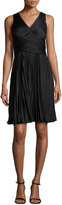 Thumbnail for your product : Halston Plisse Wrap-Top Dress, Black