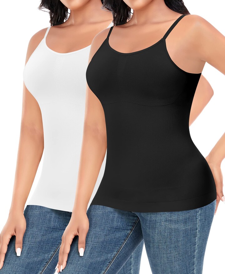 YARRCO Shapewear Camisole Tops for Women Tummy Control with Built in Bra  Compression Top Vest Shirt Body Shaper