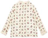 Thumbnail for your product : Gucci Rosebud Silk Long Sleeve Shirt
