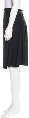 Burberry Wool Fringe-Trimmed Skirt