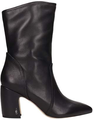 Sam Edelman Black Leather Hartley Ankle Boots