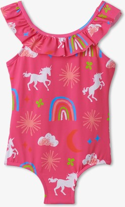 Hatley Unicorn Ruffle Sleeve Swimsuit, Size 4