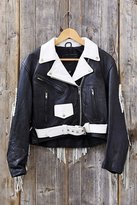 Thumbnail for your product : UO 2289 Urban Renewal Vintage Vintage Black + White Leather Jacket