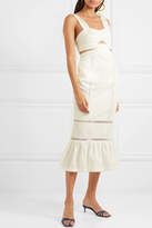 Thumbnail for your product : Alice McCall A Foreign Affair Crochet-paneled Pintucked Cotton Dress - Ivory