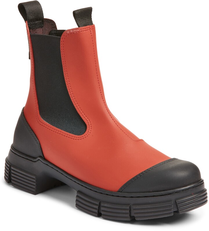 brown ankle rain boots