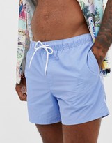 Thumbnail for your product : ASOS DESIGN swim shorts with acid wash in light blue short length