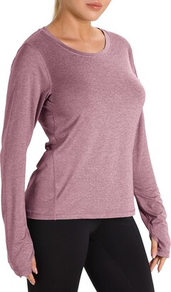 icyzone Long Sleeve Workout Shirts for Women-Women's Athletic Tops