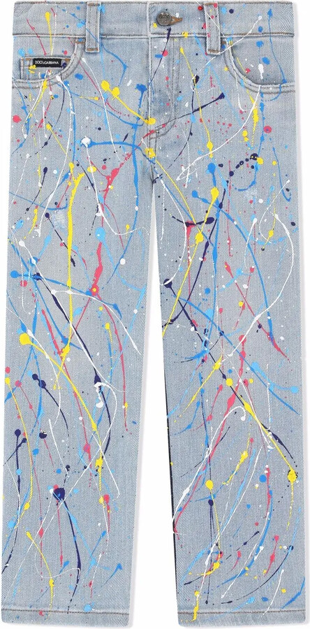 Dolce & Gabbana Children Stonewashed PaintSplatter Jeans ShopStyle