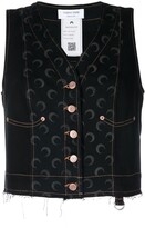 Thumbnail for your product : Marine Serre Crescent moon-print patchwork waistcoat