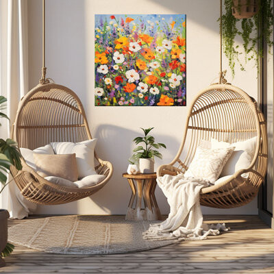 Red Barrel Studio Mosaic Meadow Outdoor Canvas Art