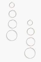 Thumbnail for your product : boohoo Mixed Size Simple Hoop Earring Set