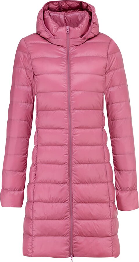 Peuignao Ladies Long Puffer Jacket Lightweight Packable Down Jacket Women  Puffer Coats for Women Puffa Jackets with Hood Oversized Longline Hooded  Puffer Jackets Womens Down Feather Coat Parka Quilted Pink M -
