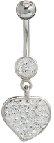 Thumbnail for your product : Love Rocks Cubic Zirconia and Sterling Silver Heart Belly Bar