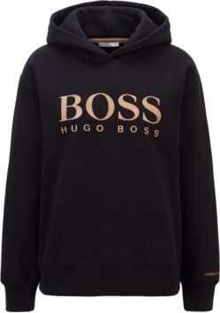 HUGO BOSS Relaxed Fit Hoodie In Organic Cotton With Valentine's Day Print -  Black - ShopStyle