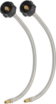 Flame King 1/4" Inverted Male Flare, Stainless Steel Braided Propane Pigtail Hose, 2-Pack