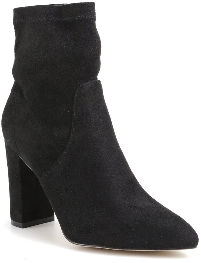 black suede stretch boots