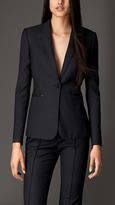 Thumbnail for your product : Burberry Leather Detail Virgin Wool Jacket