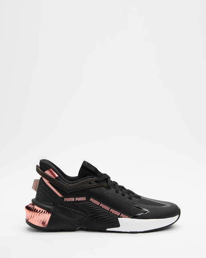 black and red pumas women's
