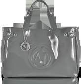 Thumbnail for your product : Armani Jeans Large Gray Faux Patent Leather Tote Bag