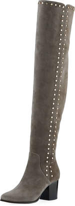Jimmy Choo Harlem Suede Studded Over-the-Knee Boot