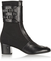 Thumbnail for your product : Laurence Dacade Gama paneled leather and stretch-crepe boots