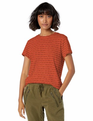 Monrow Womens Relaxed V with Silky Stripes 