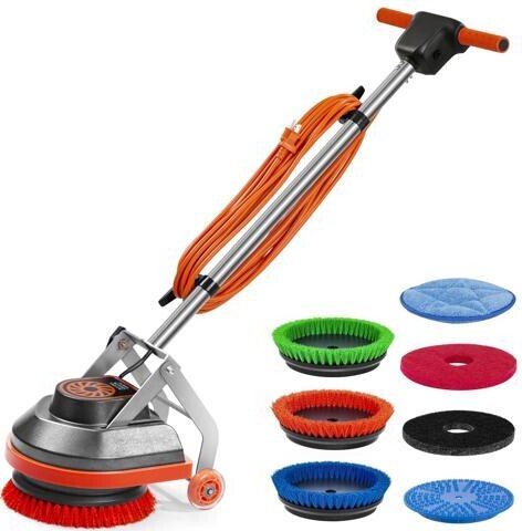 _Mega Brand Floor Scrubber Machine with Brushes and Pads, Heavy Duty Floor Cleaner Polisher and Buffer- Deep Cleaning Tile and Grout, Hardwood...