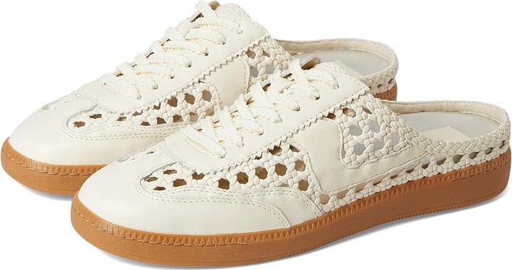 Dolce Vita Notice Slide Woven Women's Shoes White : 8.5 M, Leather