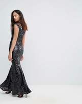 Thumbnail for your product : Club L Mesh Insert Sequin Maxi Dress