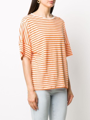 Closed striped-print oversized T-Shirt
