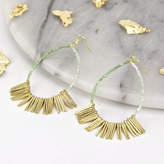 Thumbnail for your product : Gaamaa Gold Fringe Mint Green Statement Earrings