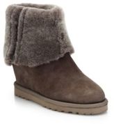 Thumbnail for your product : Ash Yorki Shearling-Lined Mid-Calf Wedge Boots