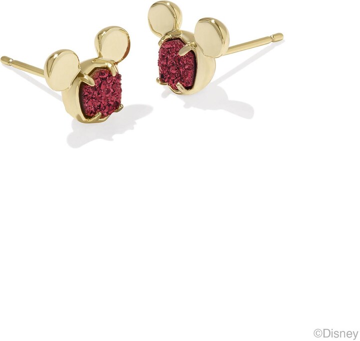 Kendra Scott Disney | Gold Mickey Mouse Stud Earrings in Bright Red | Drusy